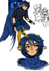full body ref of harpy OC not mine